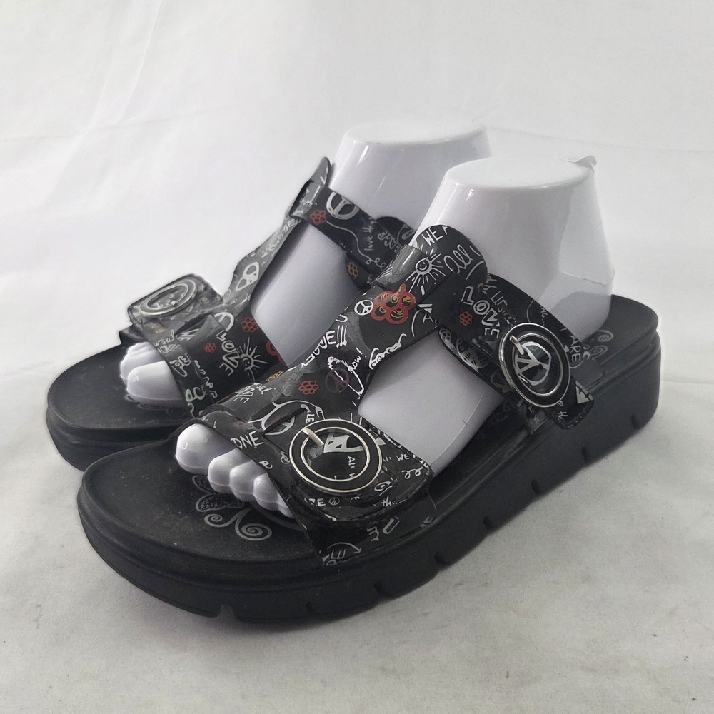 Alegria VIT-311 Slide Sandals Womens 41 US 10.5 Black Comfort Whimsigoth Artsy